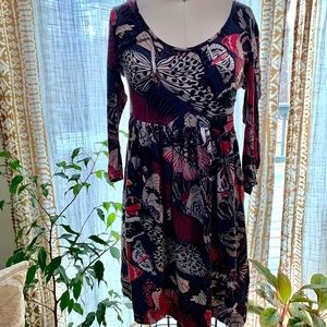 French Connection Jersey Butterfly Dress - Size 10